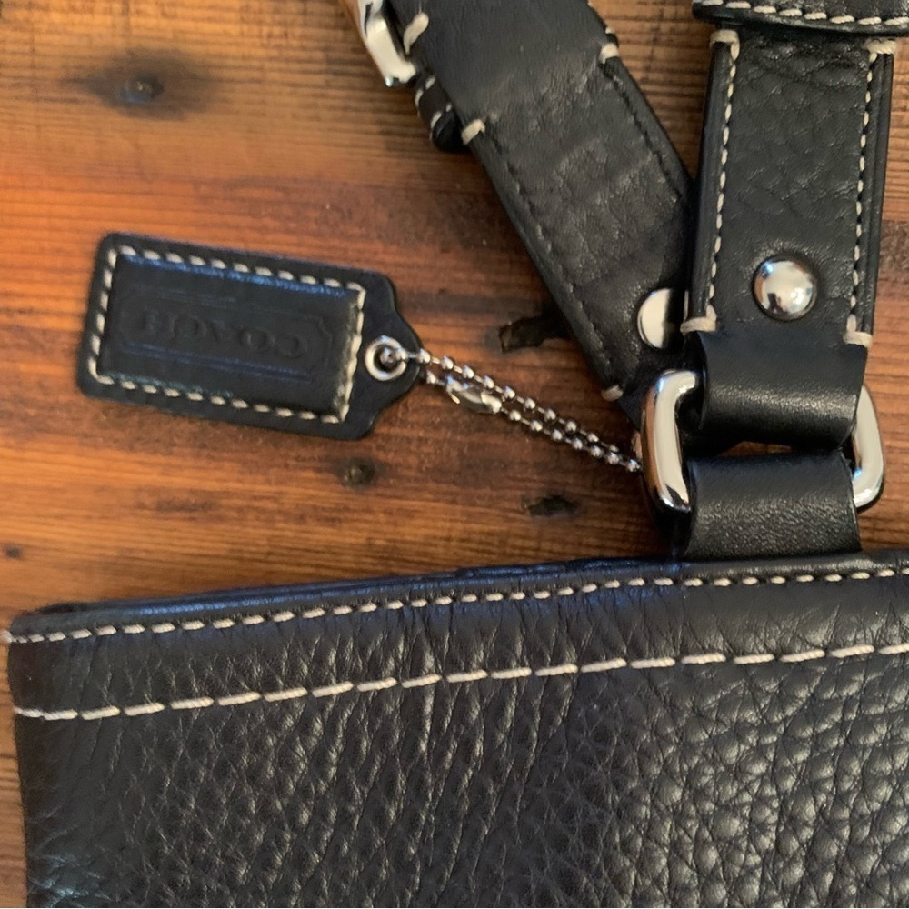 Coach Hamilton Black Pebbled Leather Shoulder Tote Bag - Picture 5 of 14